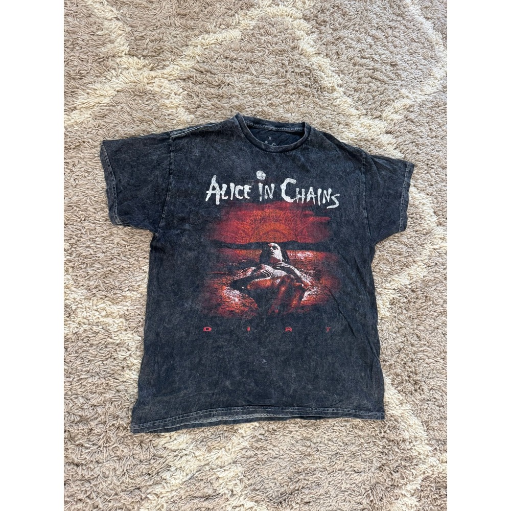 Alice In Chains Dirt Album Graphic Tee Acid Wash Grey Grunge Rock Shirt Medium